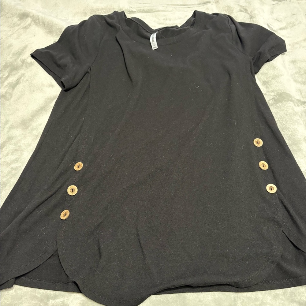 Black Button-Detail Women's Top